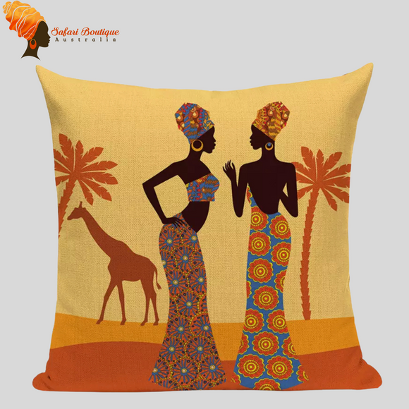 Style Four - Giraffe background with two African ladies